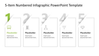 First Number Spotlight Slide for 5-Item Diagram