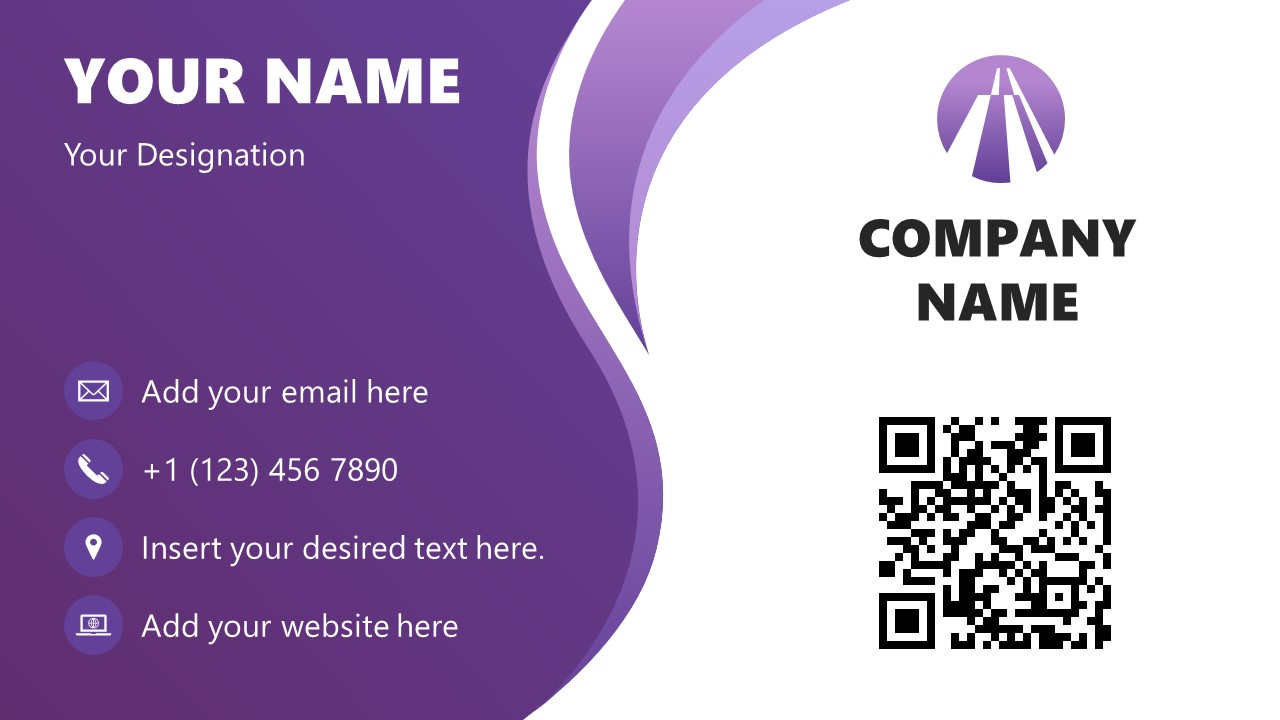 Editable Professional Business Card PPT Template