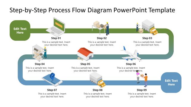 Step-by-Step Process Flow Diagram PowerPoint Template