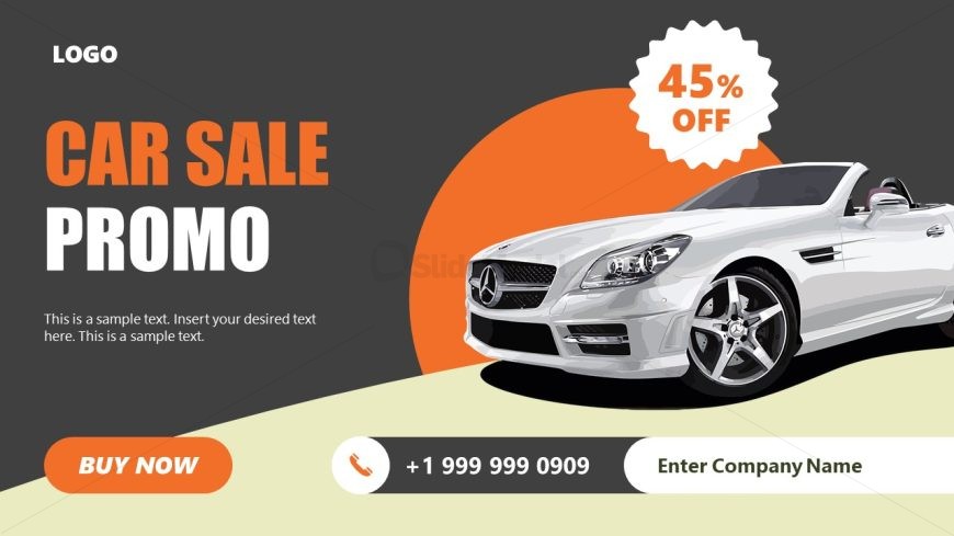 Simple Car for Sale PowerPoint Slide