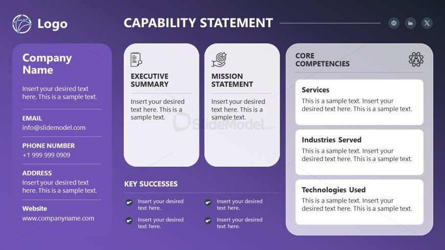 One-Page Capability Statement PowerPoint Slide