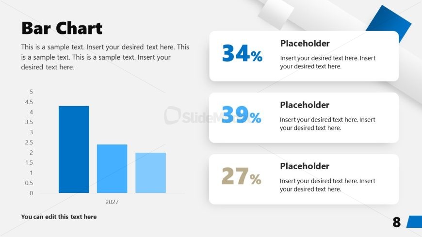 Slide with Bar Chart - Blue Blocks Corporate Profile Presentation Template