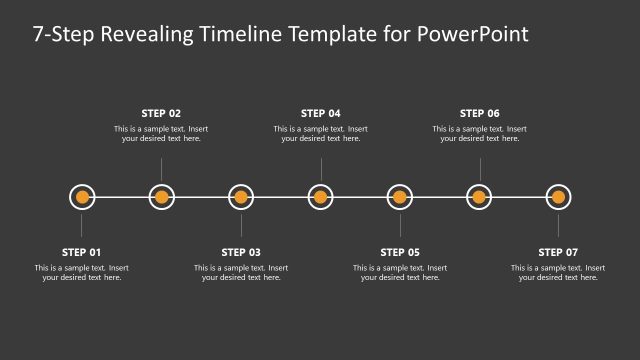 7-Step Revealing Timeline Template for PowerPoint