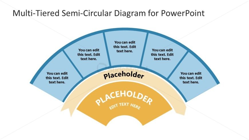 Editable Semi-Circle Diagram with Five Segments