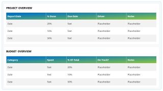 Editable Project Status Report PPT Template