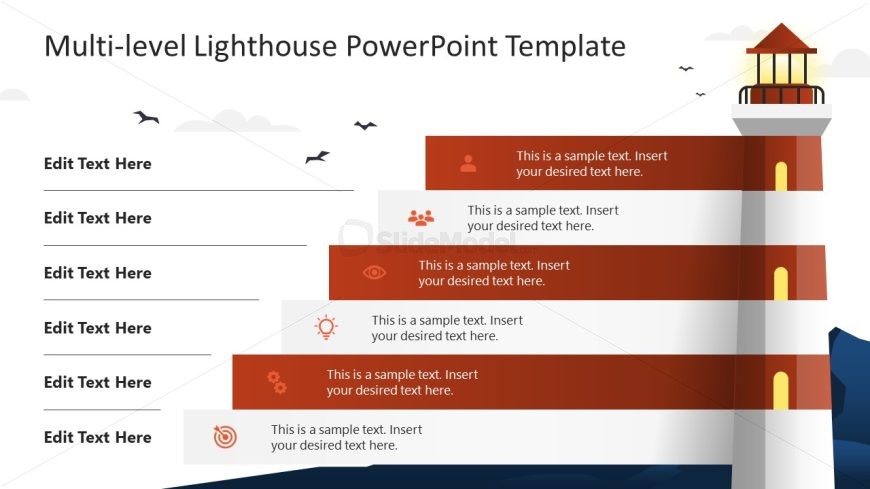 Creative Lighthouse Infographic Process Diagram