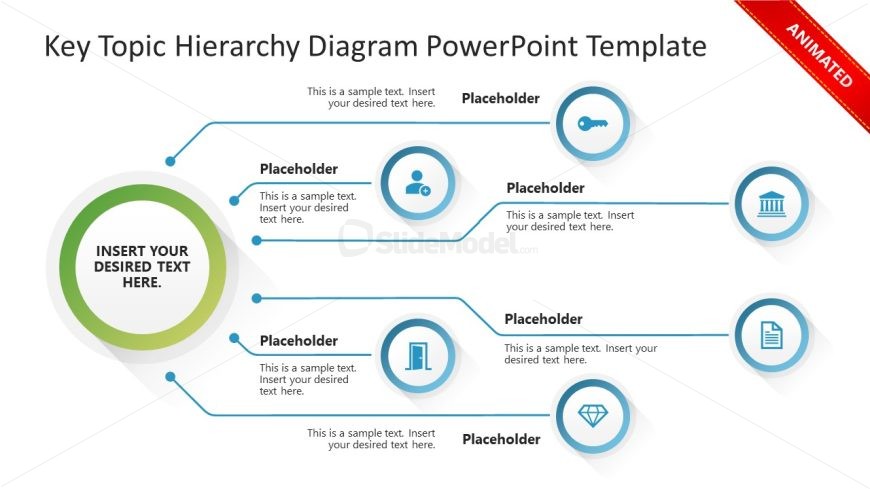 Key Topic Hierarchy Diagram PowerPoint Slide