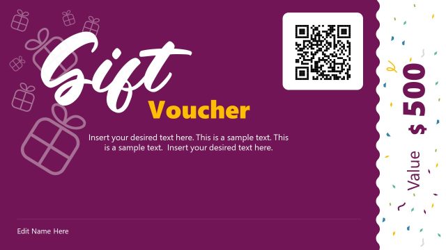 White & Plum Color Gift Voucher Slide