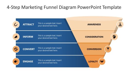 4-Step Marketing Funnel Diagram PowerPoint Template