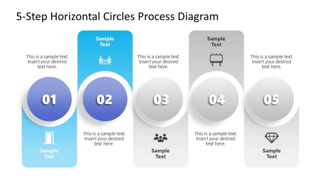 Editable Horizontal Circles Process Diagram PPT Template