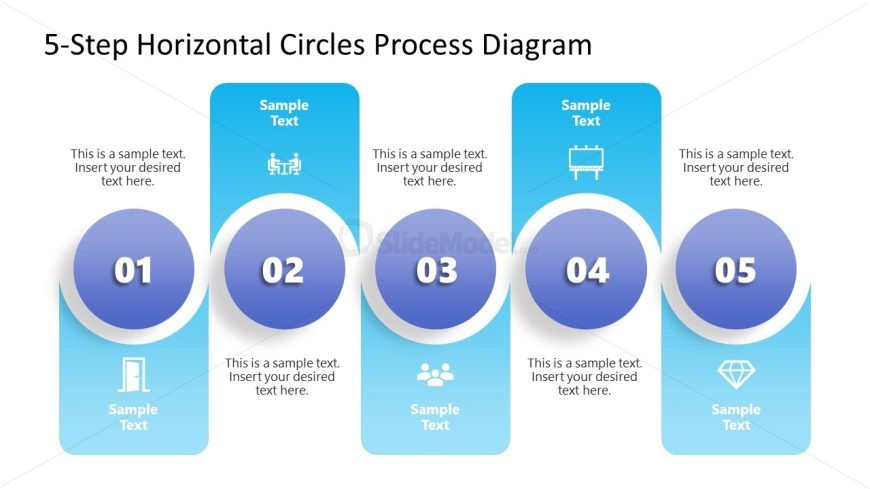 Horizontal Circles Process Slide PPT Template