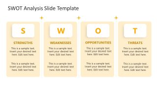 PPT Four Columns SWOT Analysis Slide Template