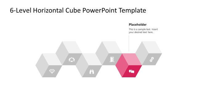 6-Level Horizontal Cube Infographic Presentation Template