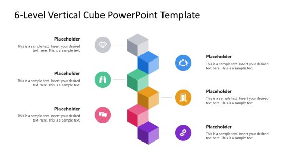 6-Level Vertical Cube Infographic PowerPoint Template