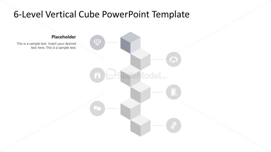 Engaging 6-Level Vertical Cube Infographic Layout 