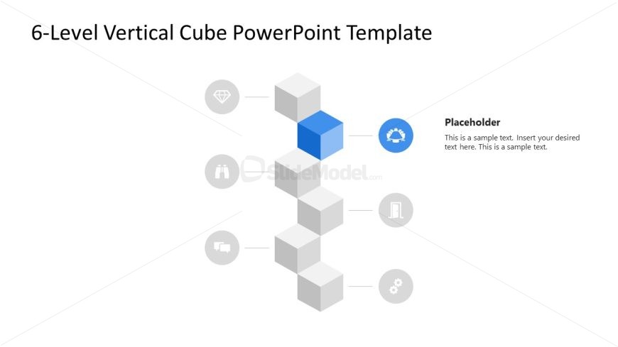  6-Level Vertical Cube Infographic PPT Design 