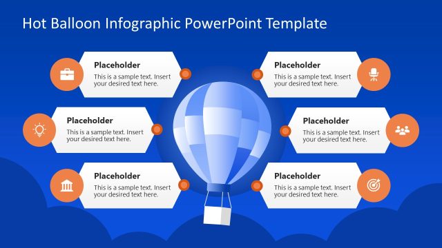 Hot Balloon Diagram Slide with Blue Background