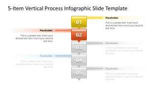 Customizable 5-Item Vertical Connected Process Diagram Template 