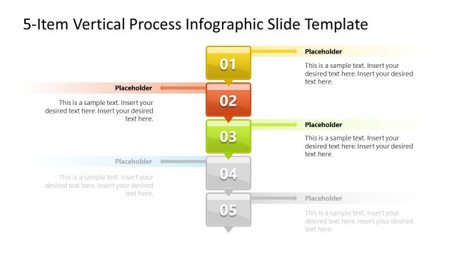 Stage Three Presentation Slide – 5-Item Vertical Connected Process Diagram