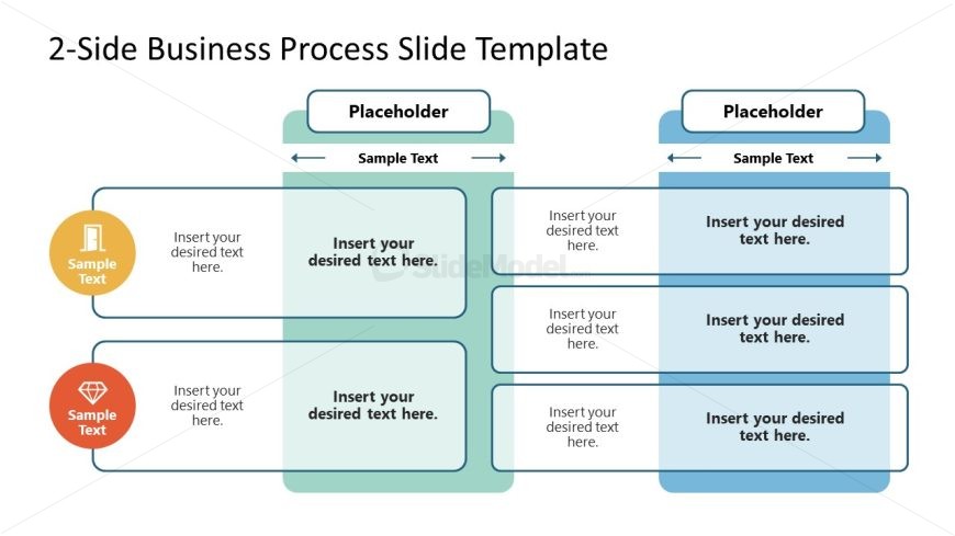 2-Side Business Process PowerPoint Slide 