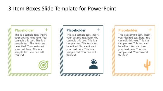 3-Item Boxes Slide Template for PowerPoint