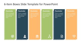 6-Item Boxes Template Slide 