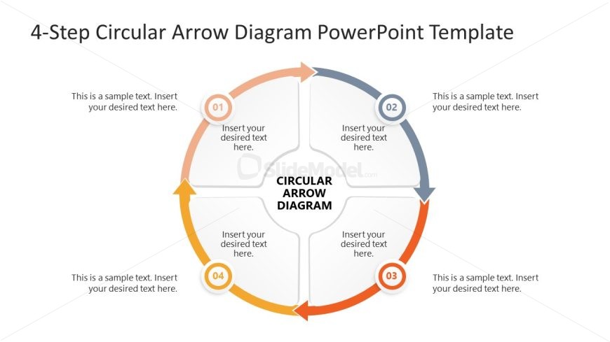 4-Item Circular Arrow Diagram Slide for Template