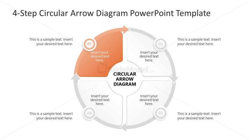 Editable 4-Item Circular Arrow Diagram Template
