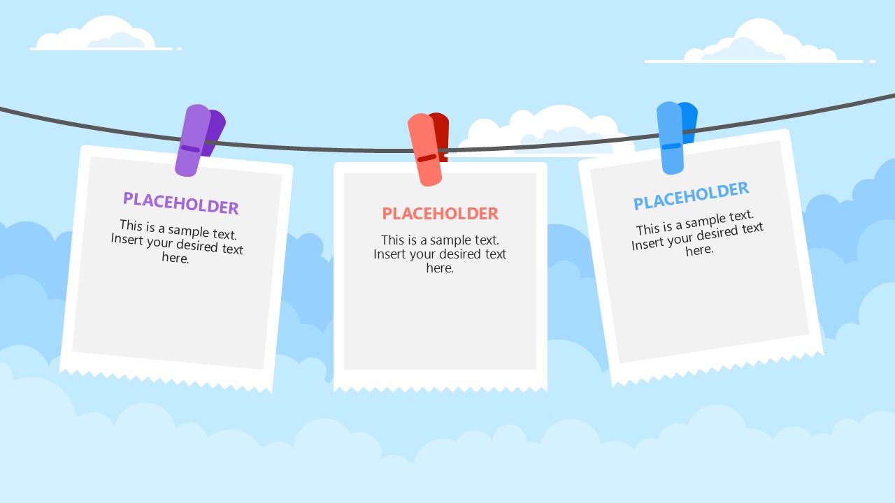 Editable Clothesline Infographic PPT Template