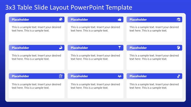 PPT Table Layout for Presentation – Dark Background