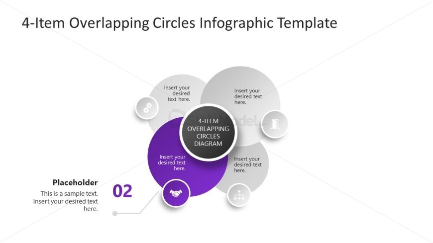 4-Item Overlapping Circles Template for PowerPoint