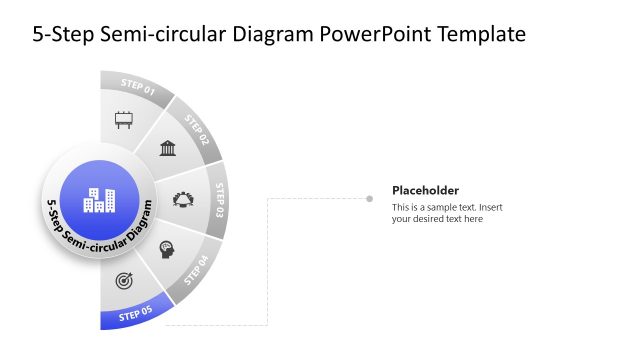 5-Step Semi Circular Diagram Template PPT Slide