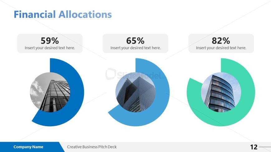 Donut Charts Slide Template for Business Pitch Deck