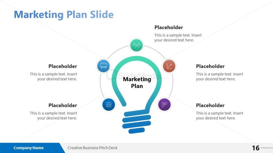 Editable Marketing Plan Slide with Creative Effects