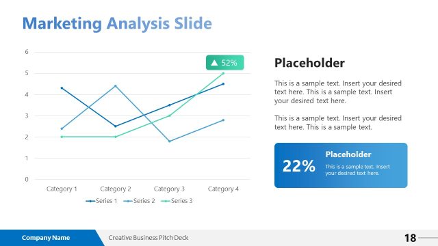 Marketing Analysis Slide Template with Line Chart
