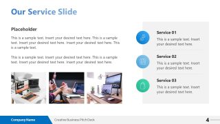 Company Services Slide with Images & Points