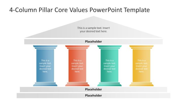 4-Column Pillar Core Values Template for PowerPoint