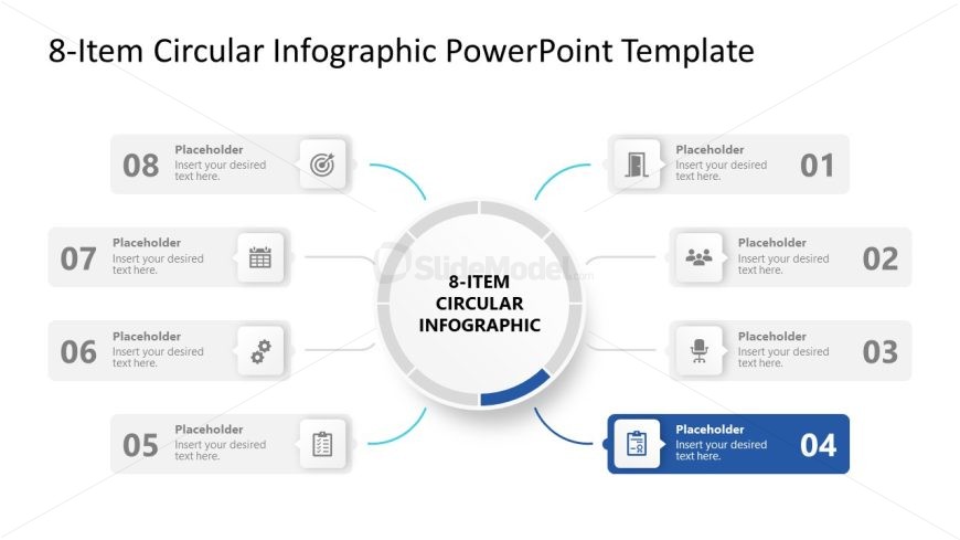 8-Item Circular Infographic Diagram Template Slide
