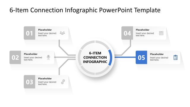 Editable 6-Item Connection Infographic PPT Template