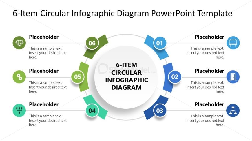 6-Item Circular Infographic Template Slide