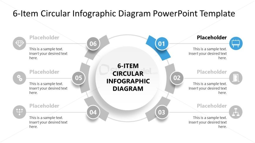 6-Item Circular Infographic Slide PPT Template