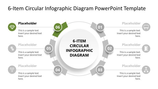 6-Item Circular Infographic Template for Presentation