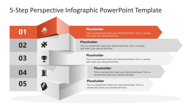 5-Step Perspective Infographic PowerPoint Slide