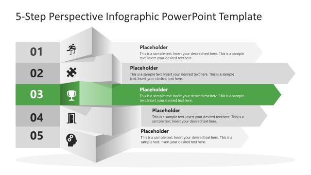 Editable 5-Step Perspective Infographic Slide