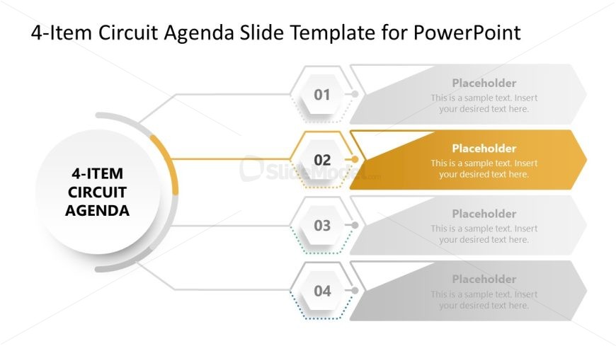 4-Item Circuit Agenda Template for PowerPoint