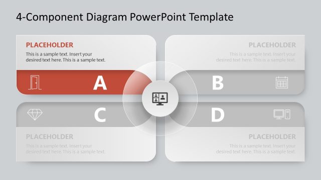 Customizable 4-Component Diagram PPT Template