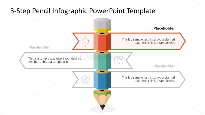 3-Step Pencil Infographic Template for PowerPoint