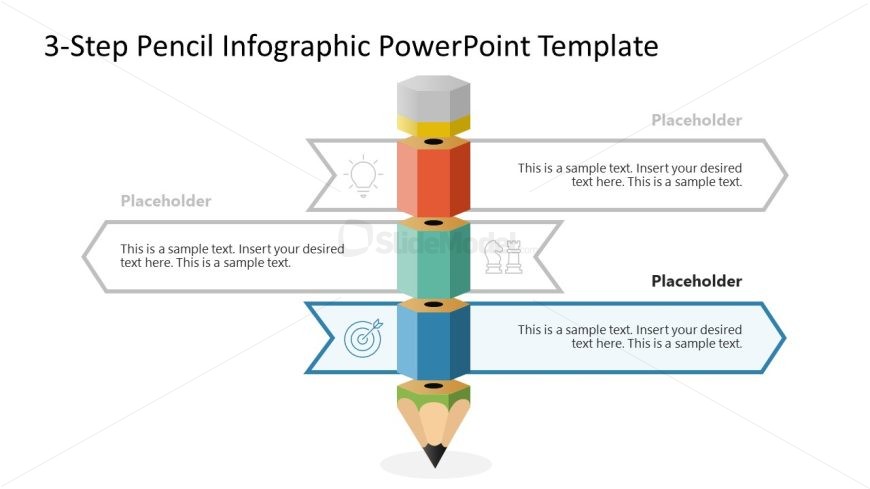 3-Step Pencil Infographic Presentation Slide Template