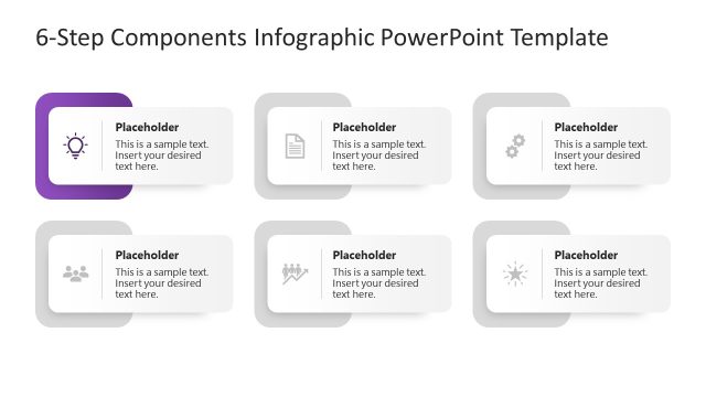 Editable 6-Step Components Infographic PPT Slide