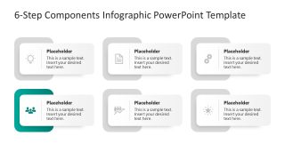 Creative Engaging 6-Step Components Infographic Slide 